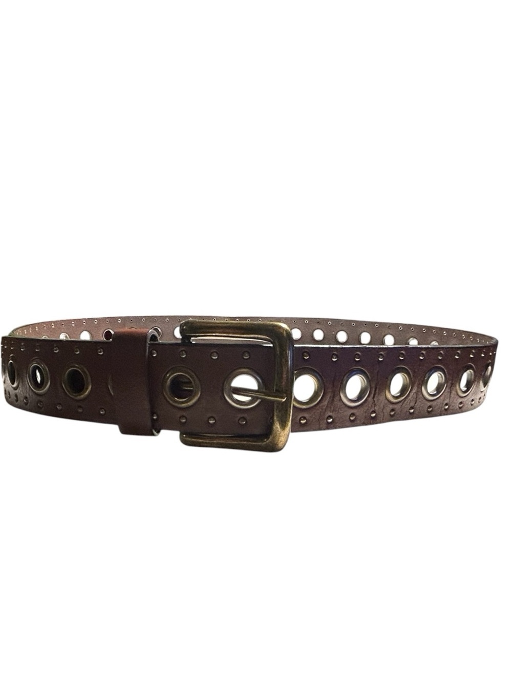 Fossil Brown Leather Belt XL Rivet Studded